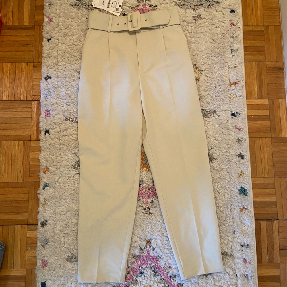 NWT Zara Trousers w/ Fabric Belt